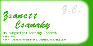 zsanett csanaky business card